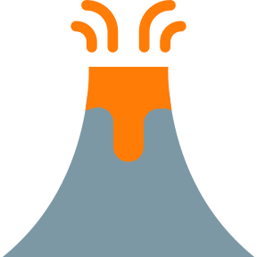 Medium heat volcano icon